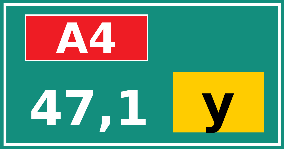 Hectometerbord A4 47,1 letter y