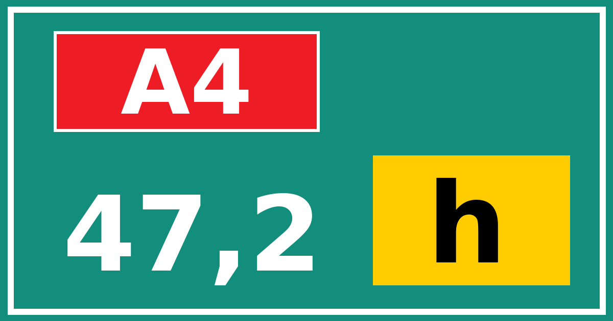 Hectometerbord A4 47,2 letter h