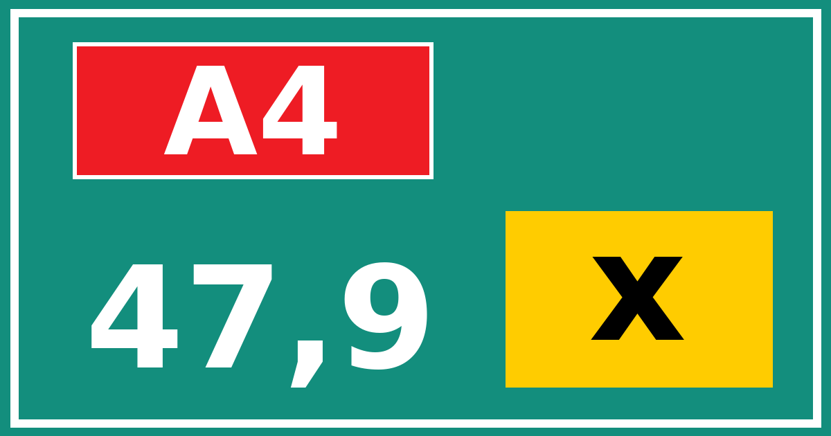 Hectometerbord A4 47,9 letter x