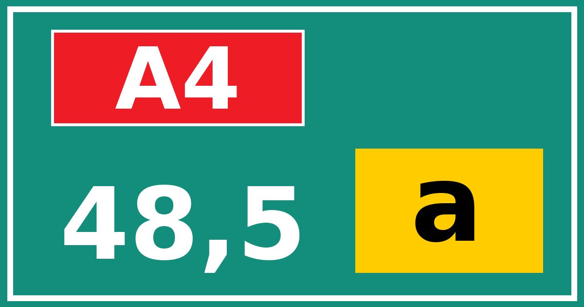 Hectometerbord A4 48,5 letter a
