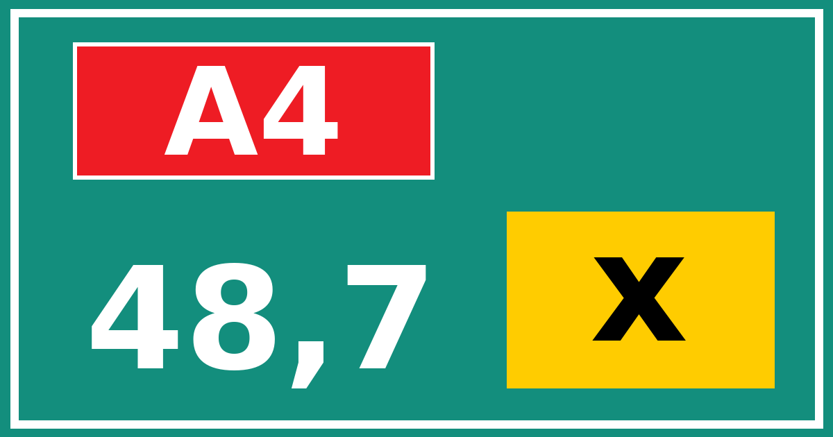 Hectometerbord A4 48,7 letter x