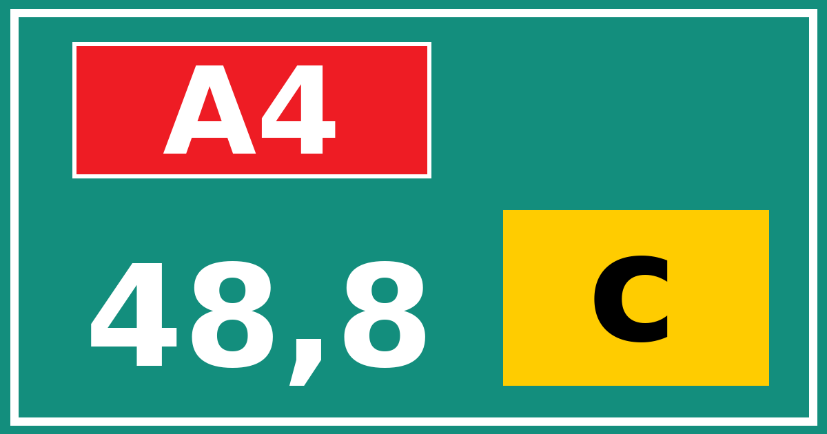 Hectometerbord A4 48,8 letter c