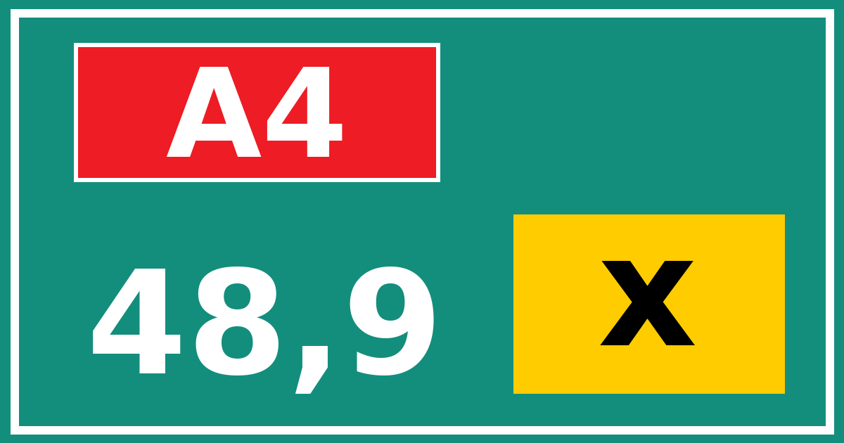 Hectometerbord A4 48,9 letter x