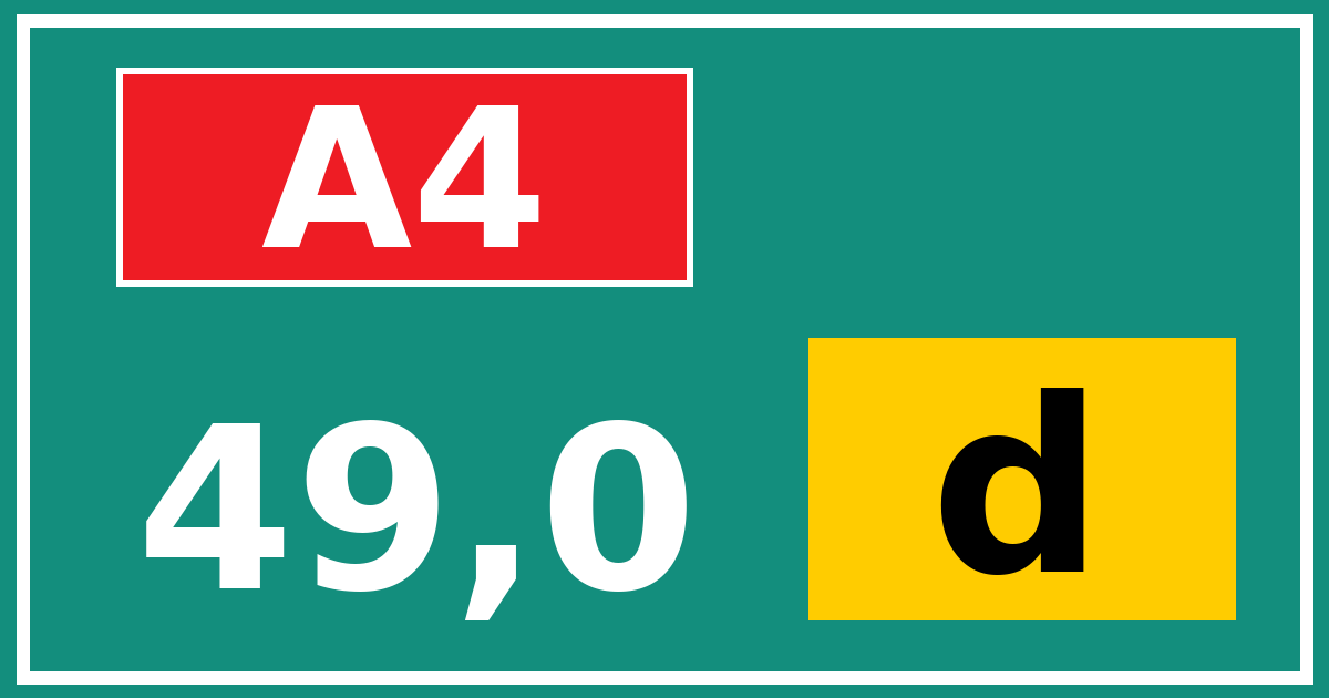 Hectometerbord A4 49,0 letter d