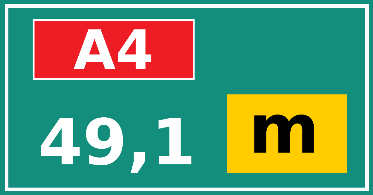 Hectometerbord A4 49,1 letter m