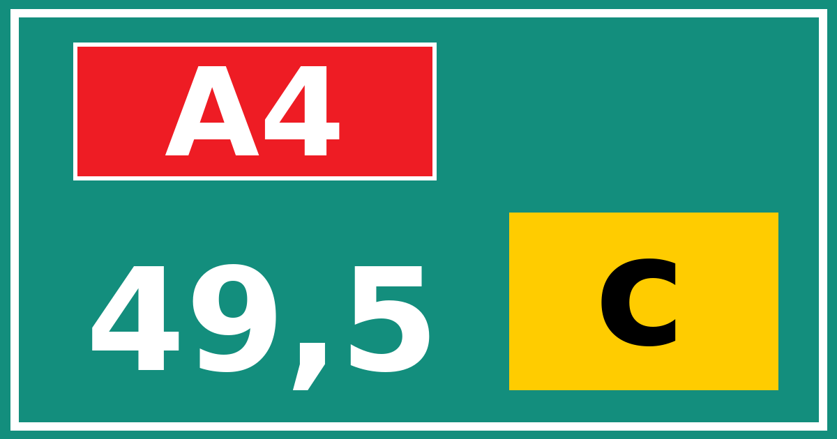 Hectometerbord A4 49,5 letter c