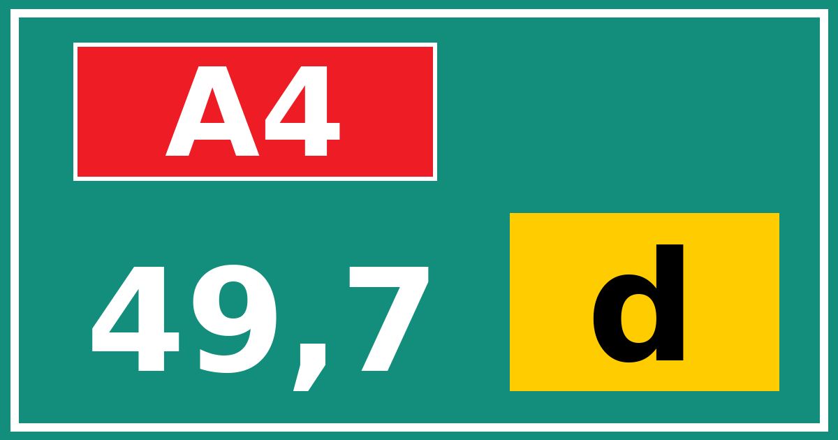 Hectometerbord A4 49,7 letter d