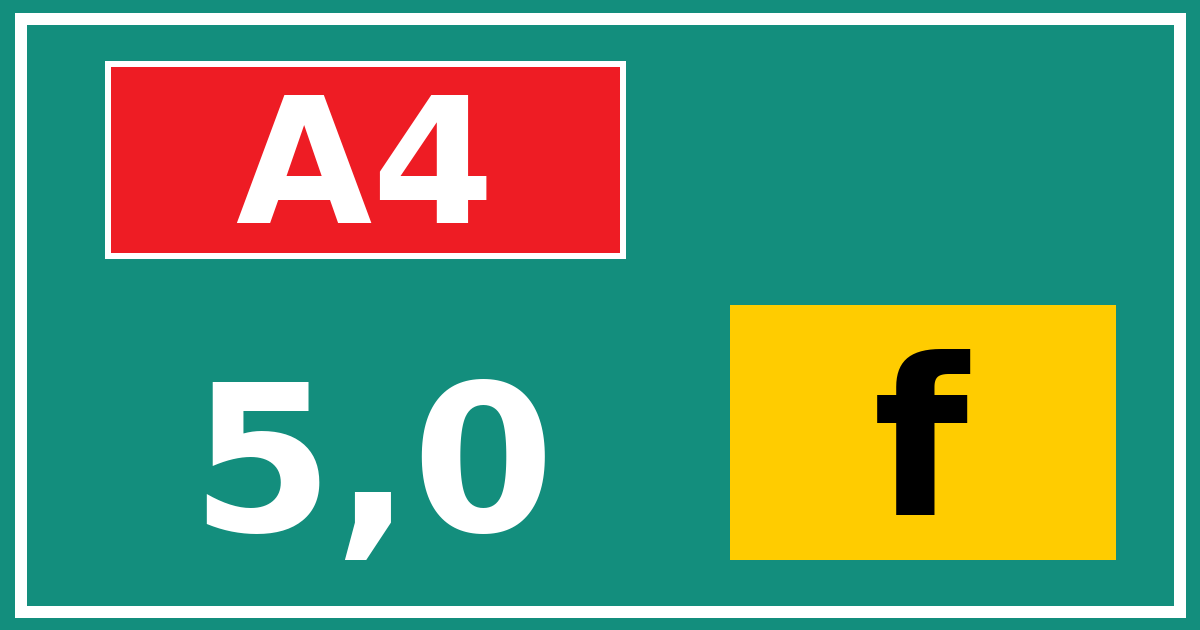Hectometerbord A4 5,0 letter f