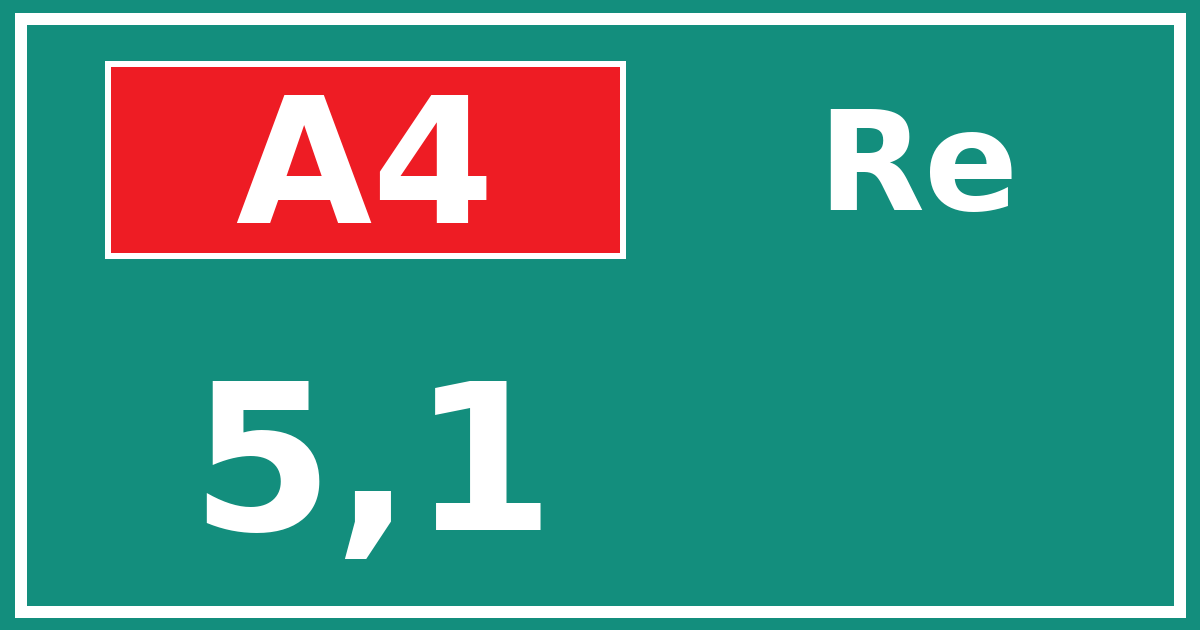 Hectometerbord A4 5,1 zijde Re