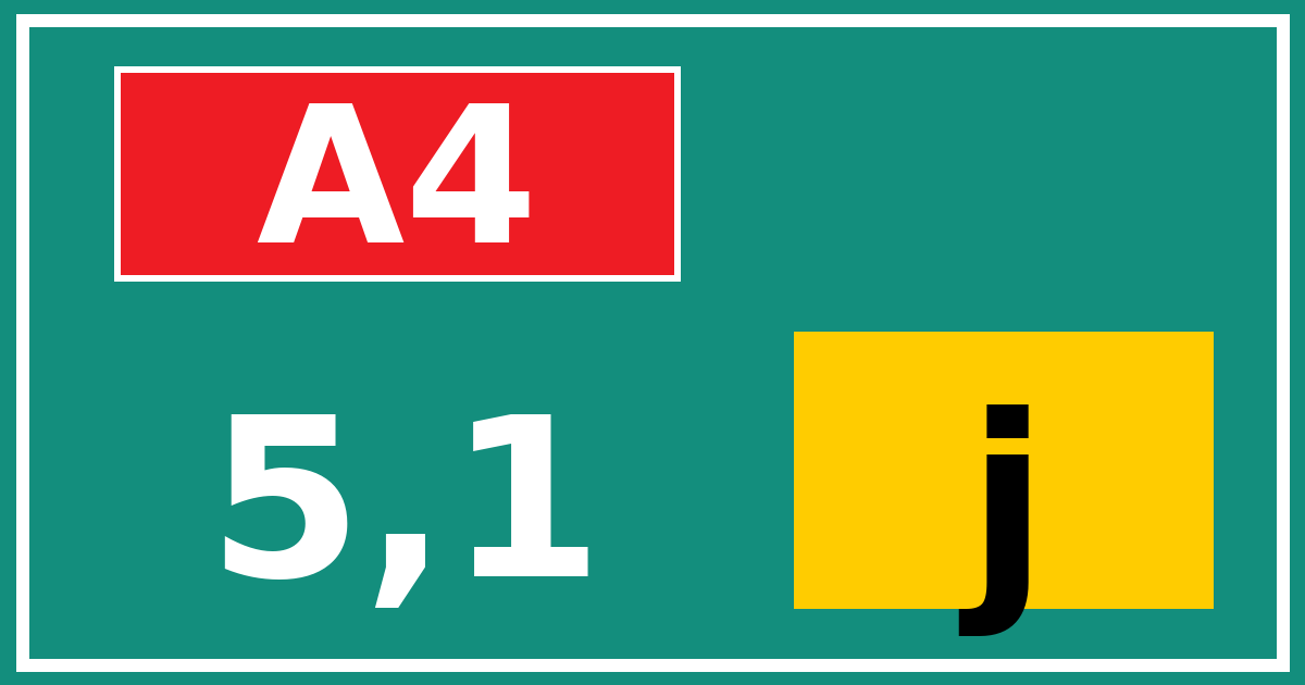 Hectometerbord A4 5,1 letter j
