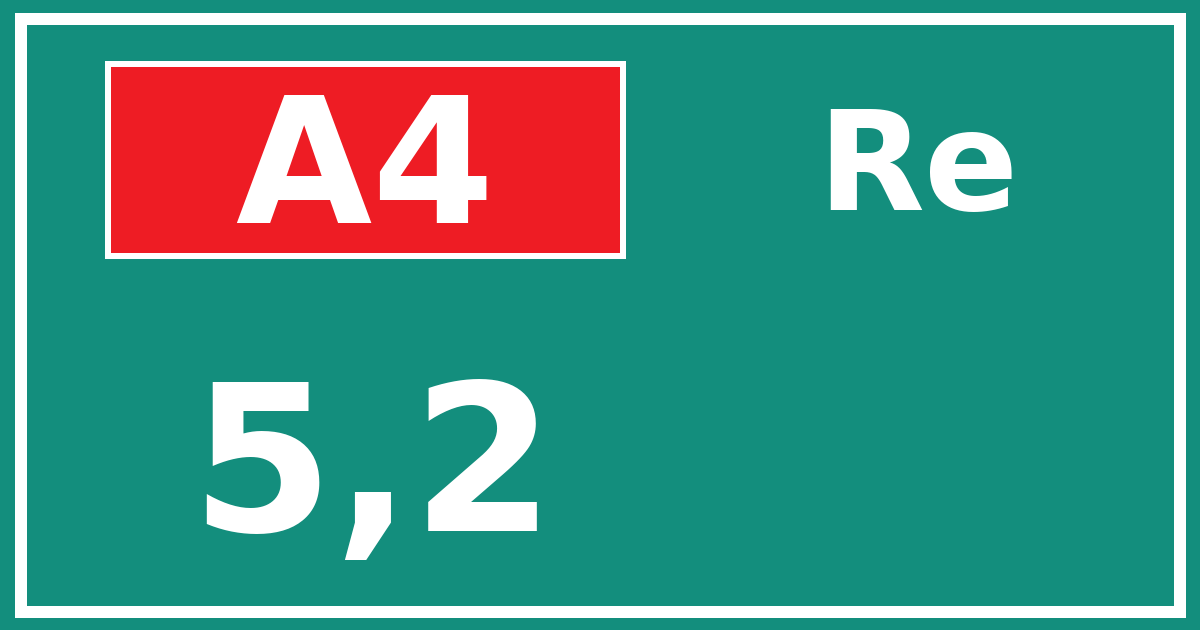 Hectometerbord A4 5,2 zijde Re
