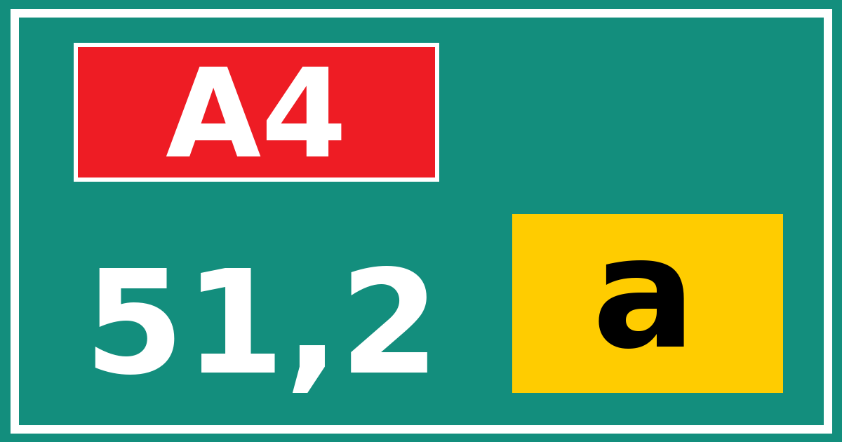 Hectometerbord A4 51,2 letter a
