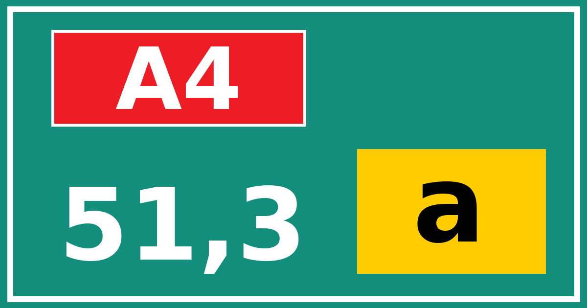 Hectometerbord A4 51,3 letter a