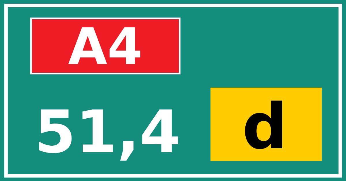 Hectometerbord A4 51,4 letter d