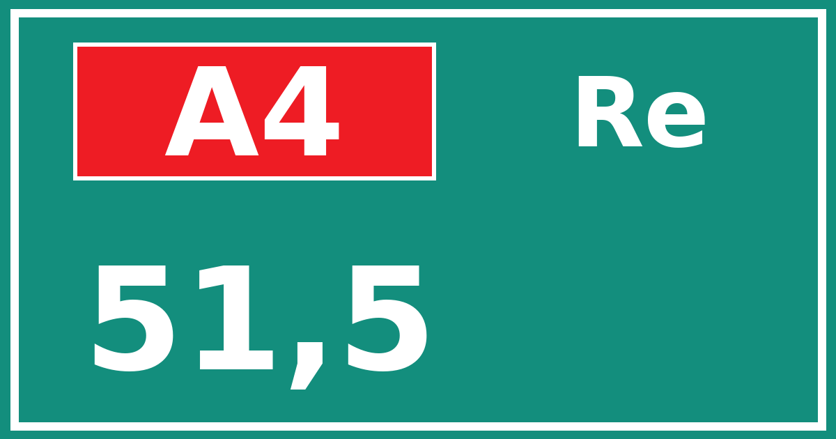Hectometerbord A4 51,5 zijde Re