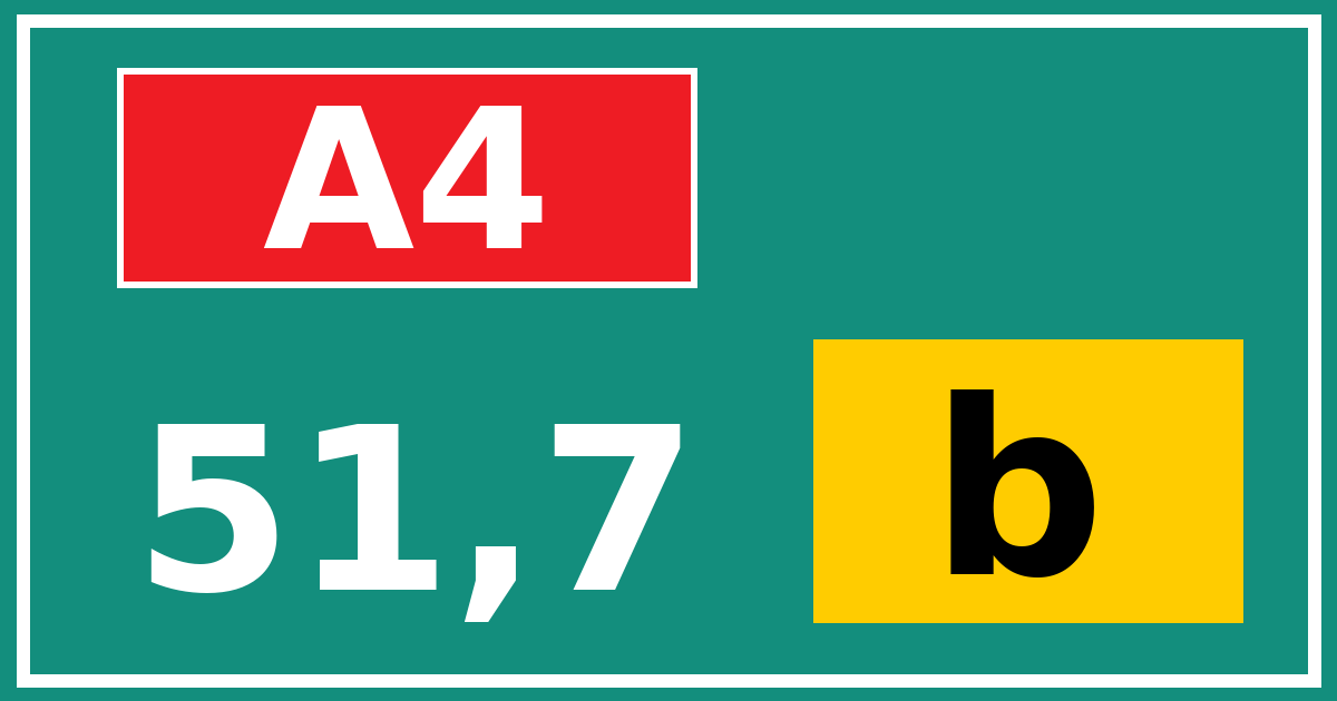 Hectometerbord A4 51,7 letter b