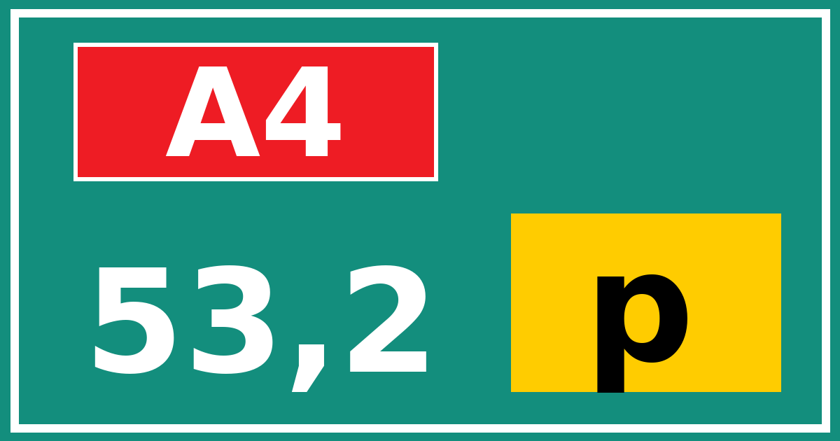 Hectometerbord A4 53,2 letter p