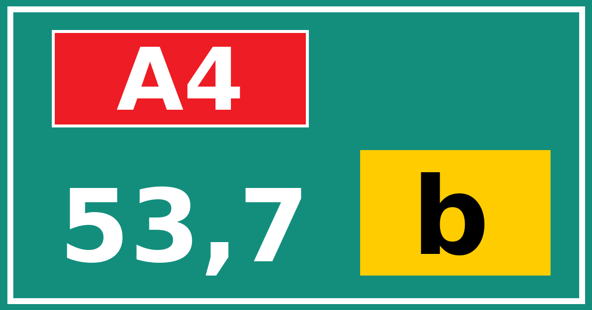 Hectometerbord A4 53,7 letter b