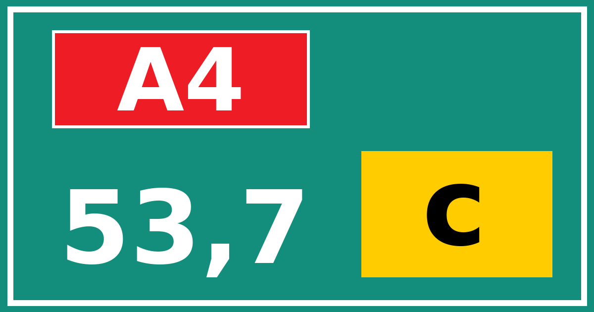 Hectometerbord A4 53,7 letter c
