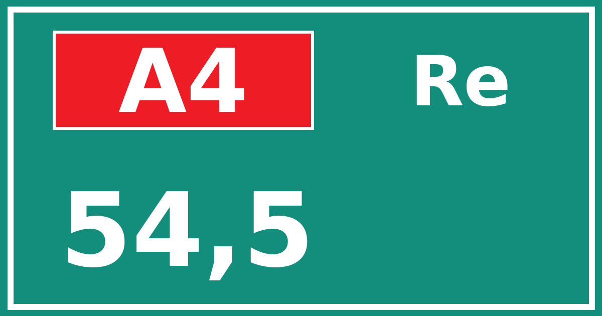 Hectometerbord A4 54,5 zijde Re