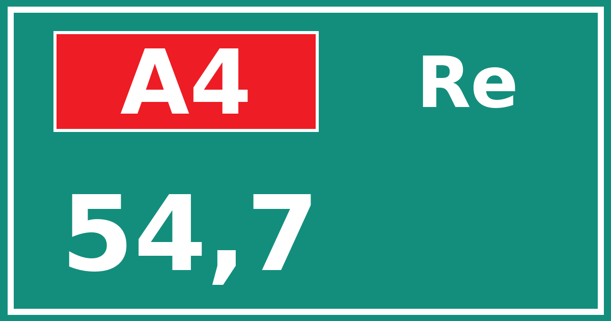 Hectometerbord A4 54,7 zijde Re