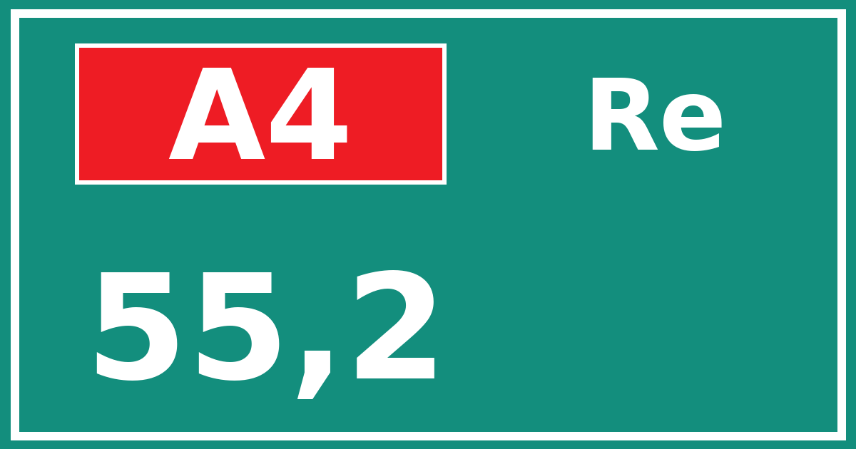 Hectometerbord A4 55,2 zijde Re