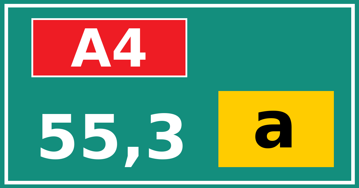 Hectometerbord A4 55,3 letter a