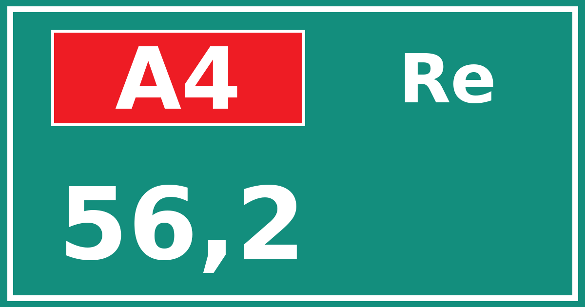 Hectometerbord A4 56,2 zijde Re