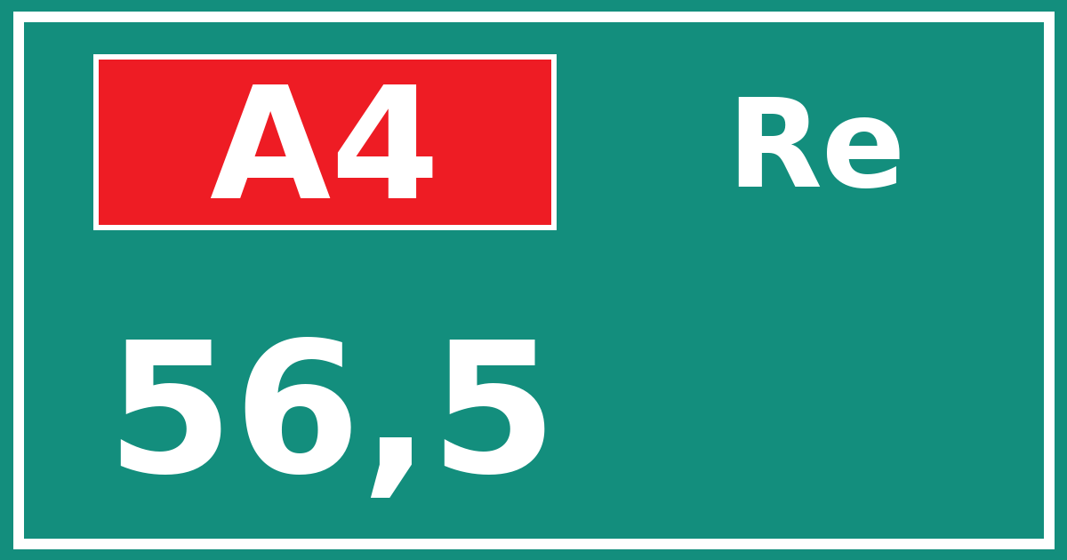 Hectometerbord A4 56,5 zijde Re