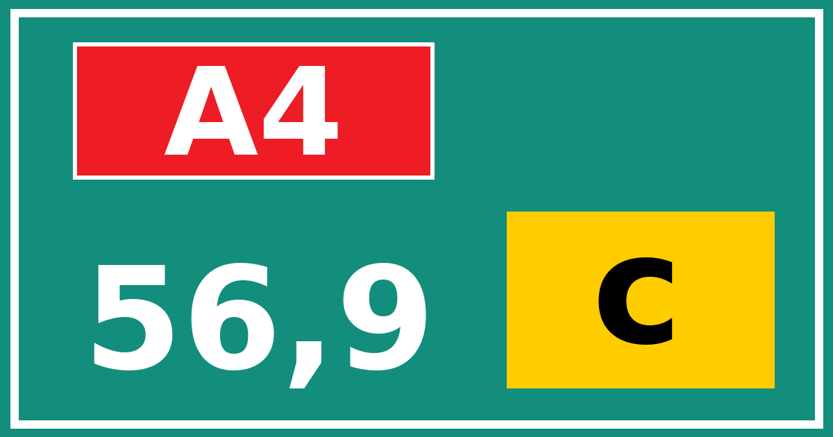 Hectometerbord A4 56,9 letter c