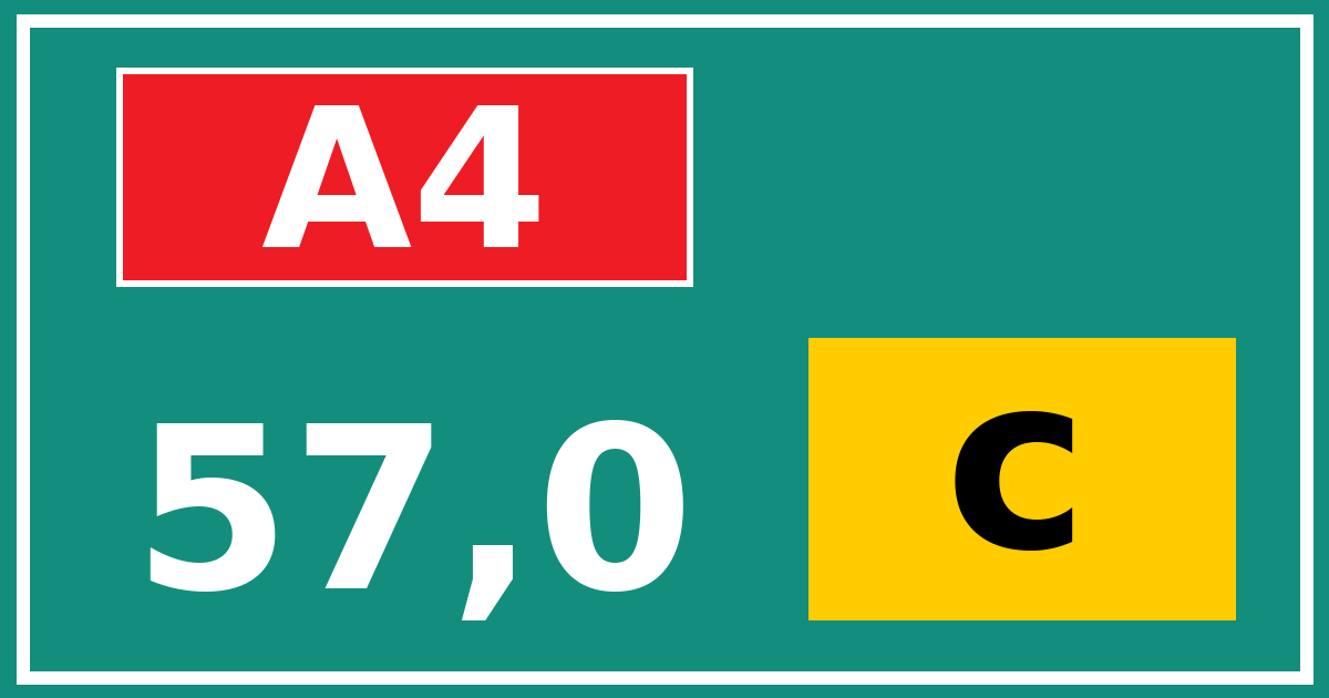 Hectometerbord A4 57,0 letter c