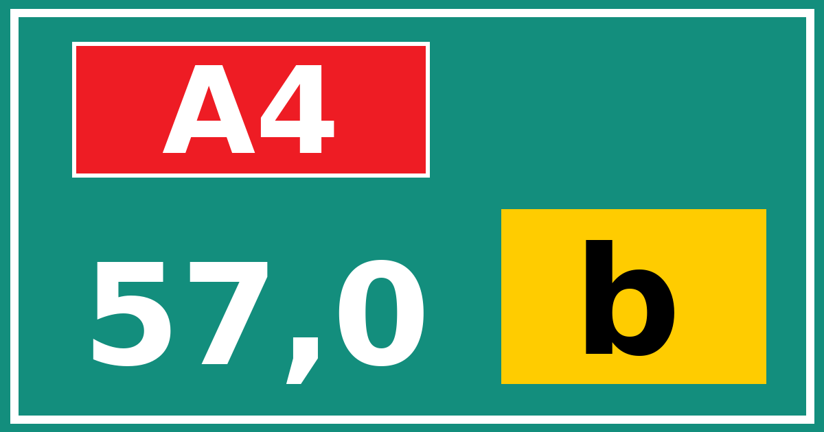 Hectometerbord A4 57,0 letter b