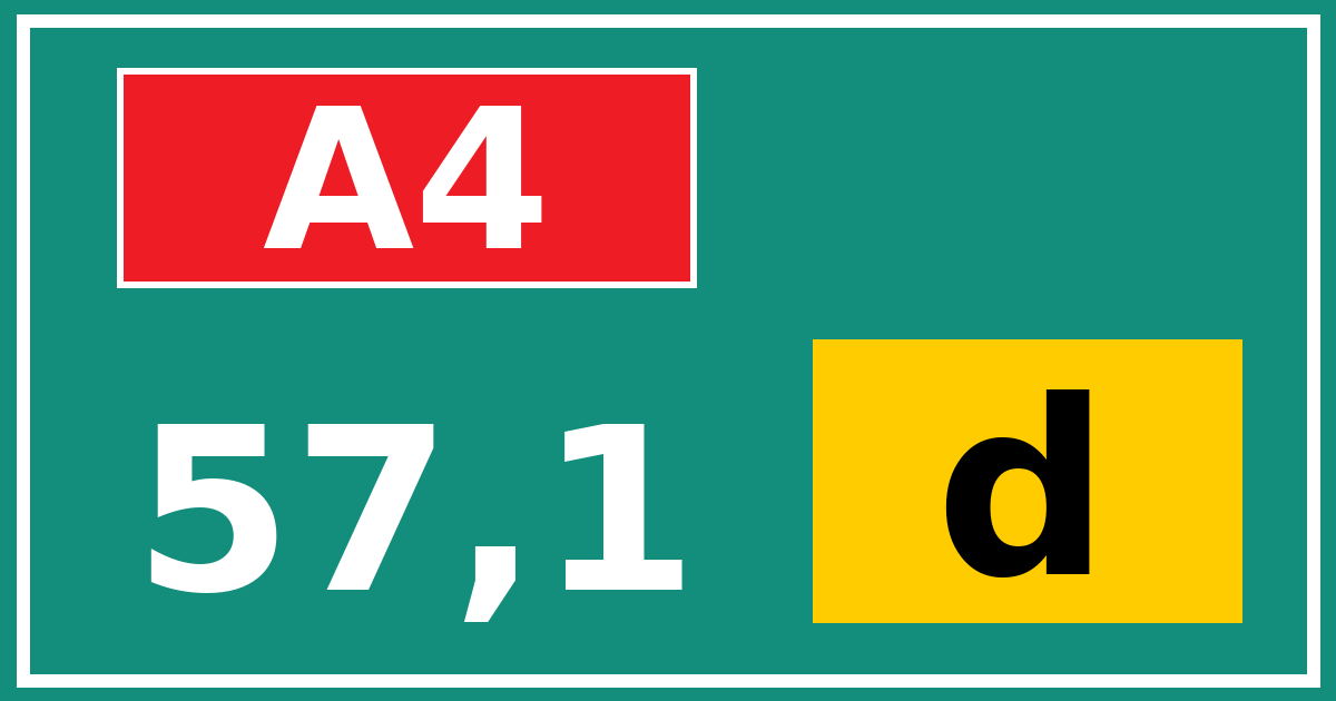 Hectometerbord A4 57,1 letter d