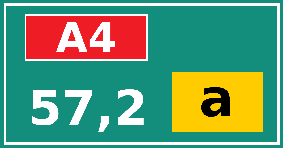 Hectometerbord A4 57,2 letter a