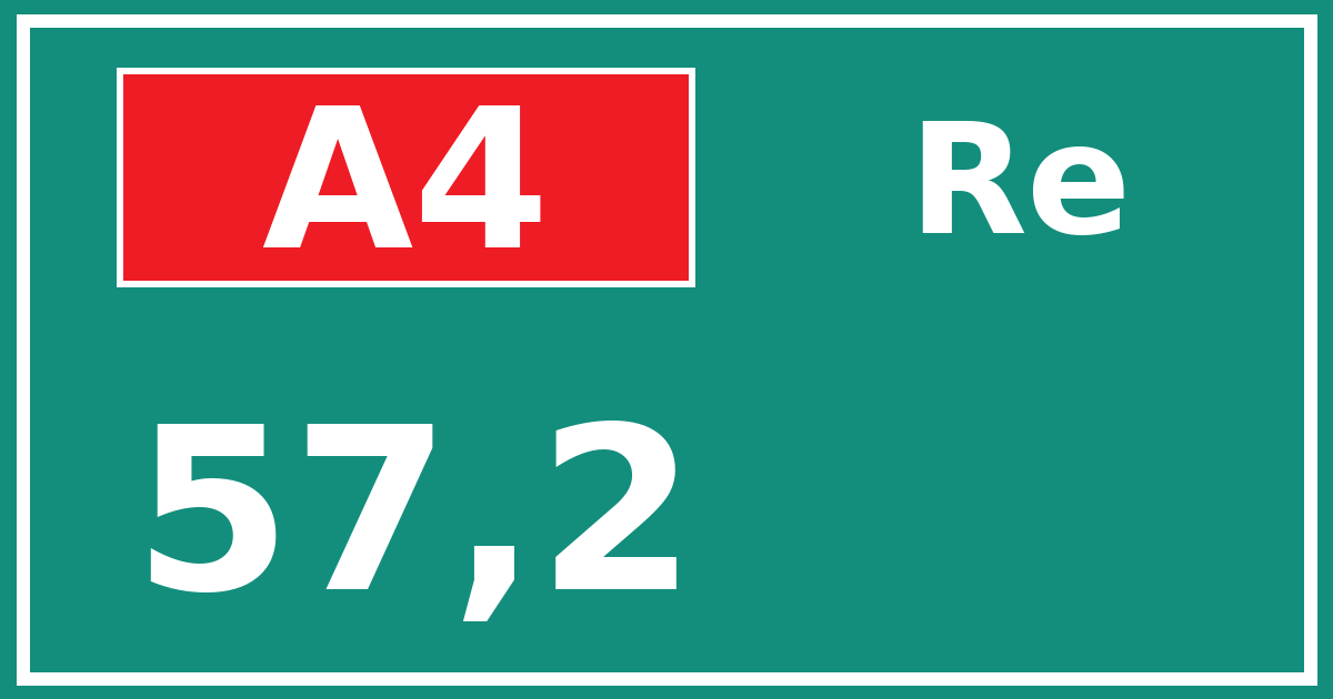 Hectometerbord A4 57,2 zijde Re