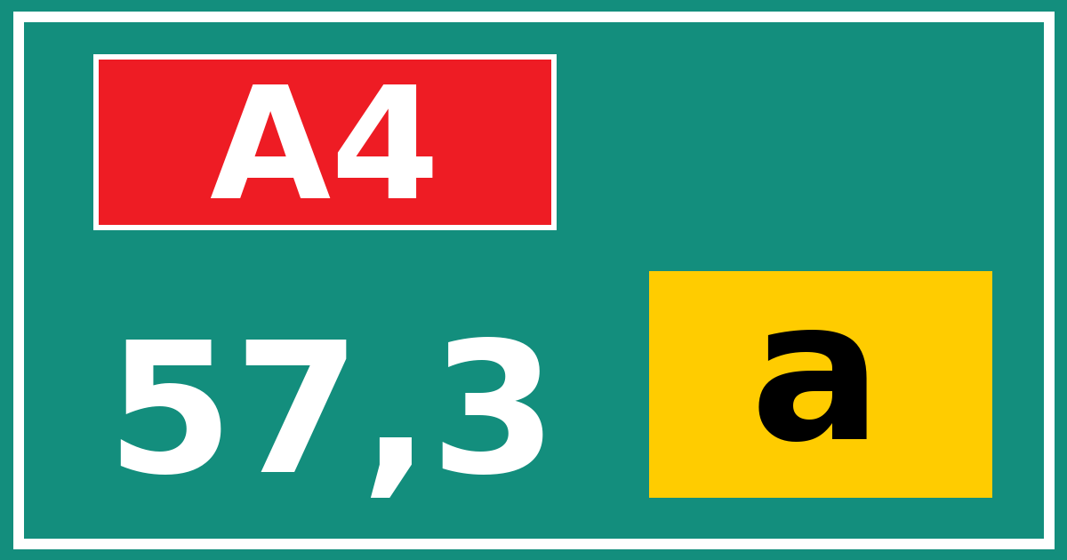 Hectometerbord A4 57,3 letter a