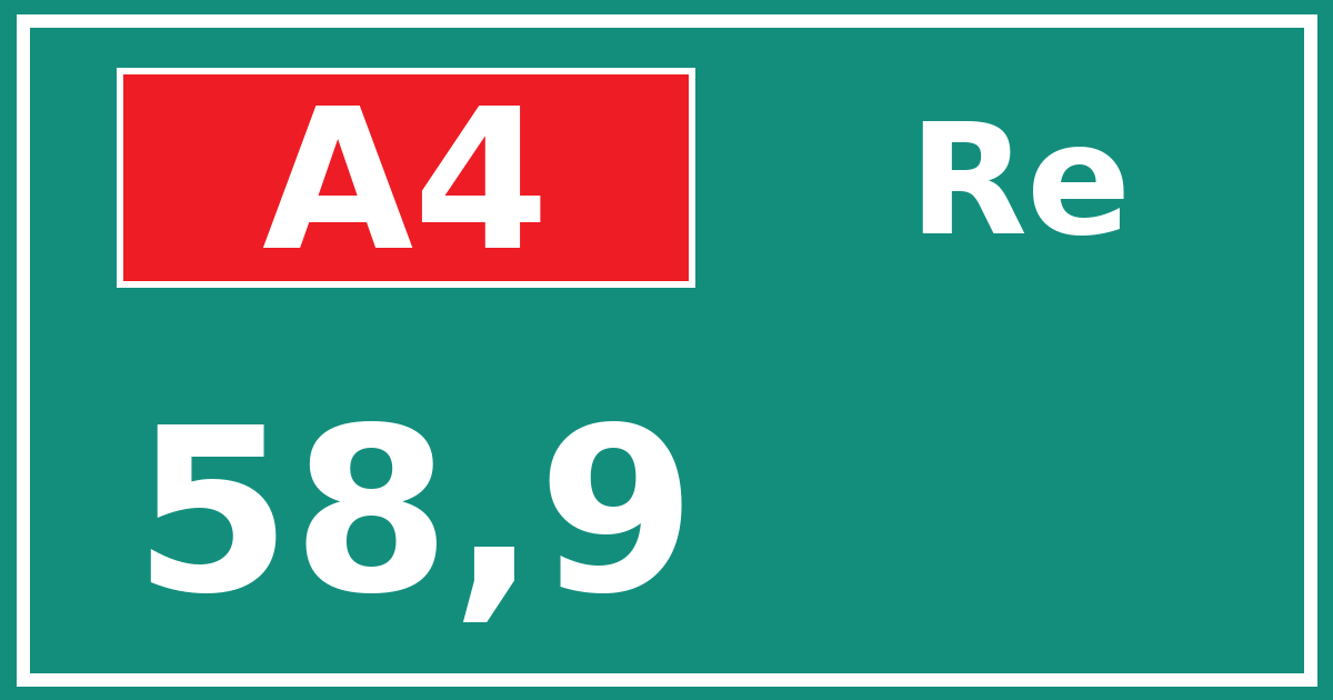 Hectometerbord A4 58,9 zijde Re