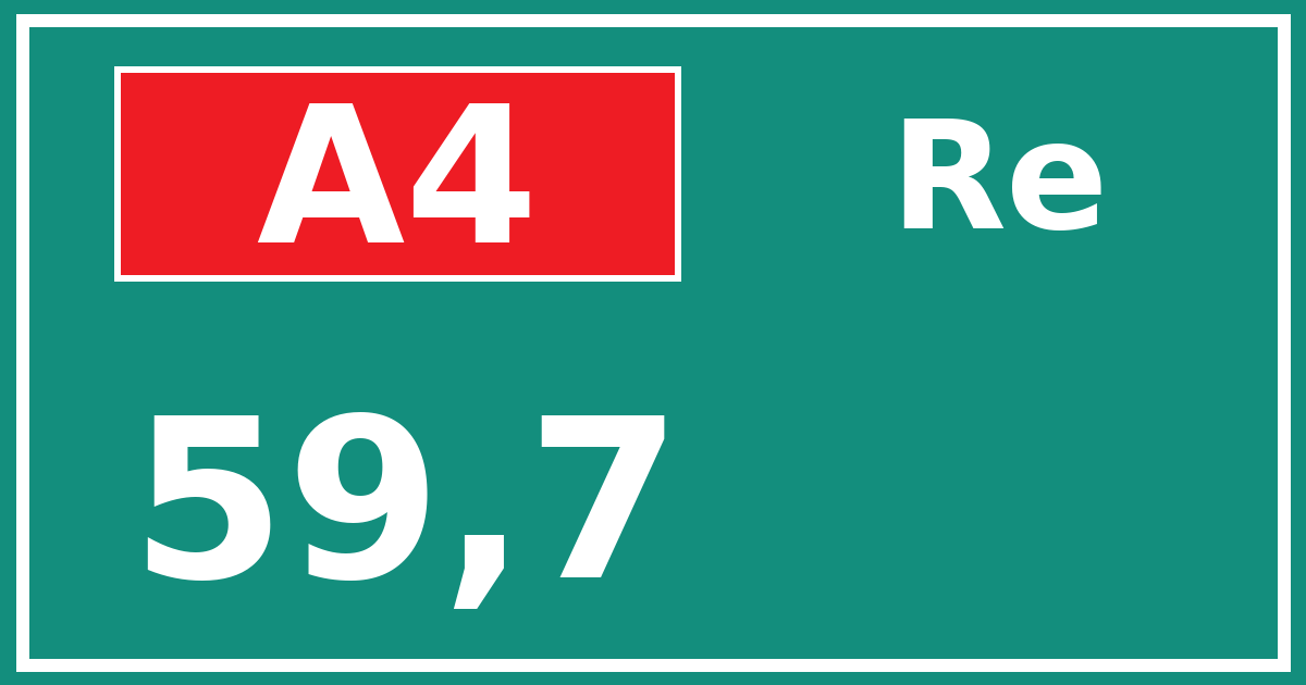 Hectometerbord A4 59,7 zijde Re