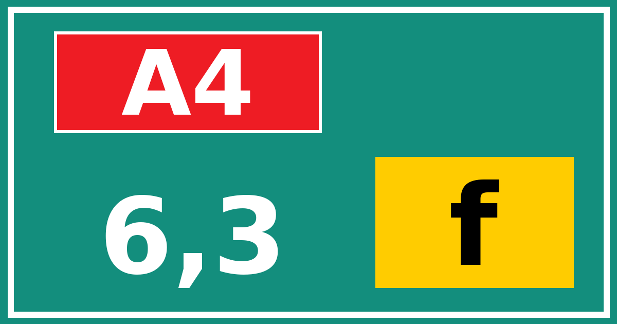 Hectometerbord A4 6,3 letter f