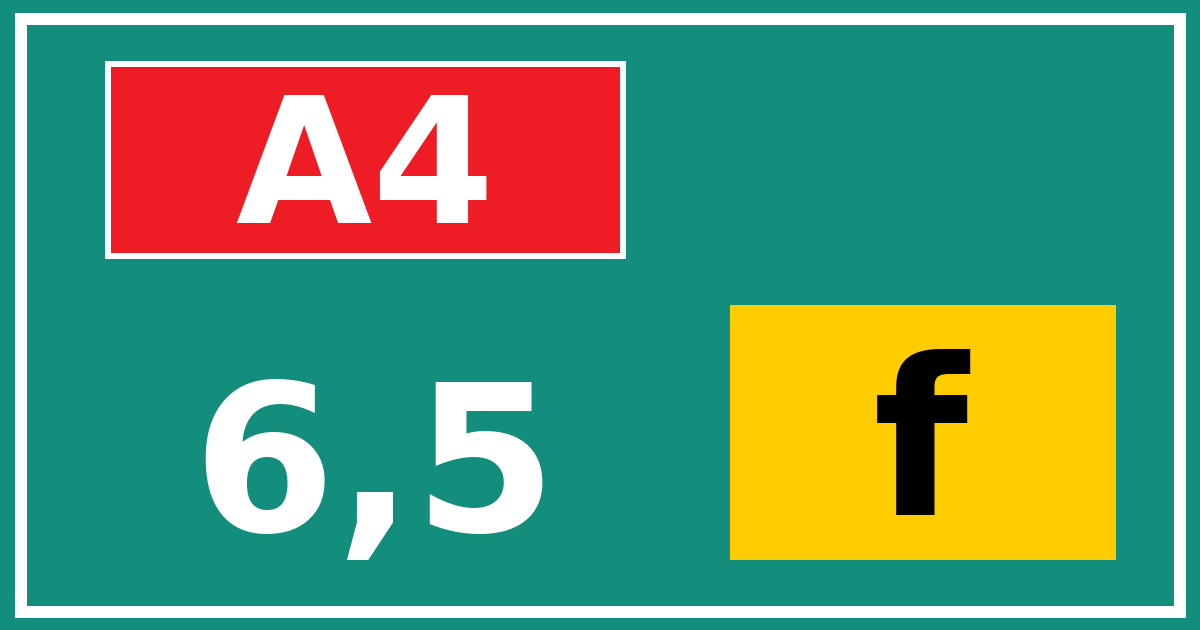 Hectometerbord A4 6,5 letter f