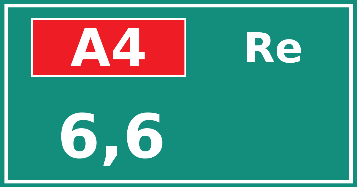 Hectometerbord A4 6,6 zijde Re