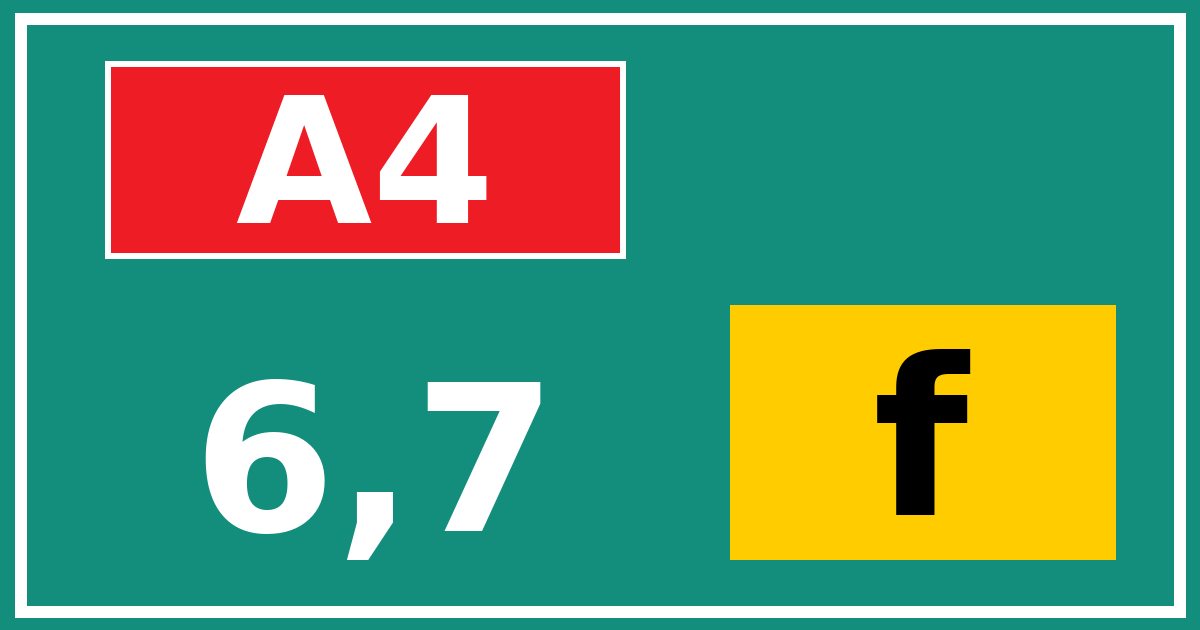Hectometerbord A4 6,7 letter f