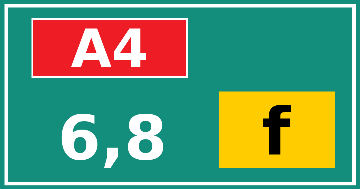 Hectometerbord A4 6,8 letter f