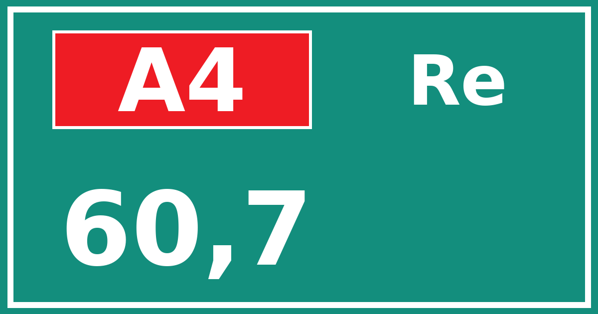 Hectometerbord A4 60,7 zijde Re
