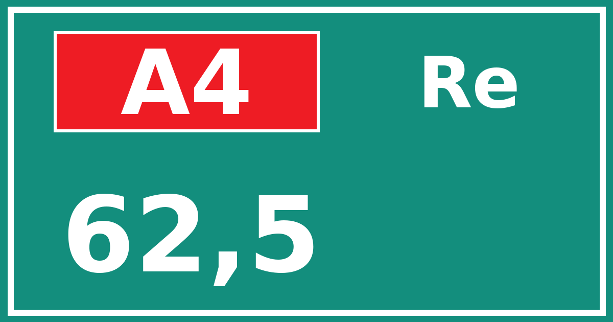 Hectometerbord A4 62,5 zijde Re