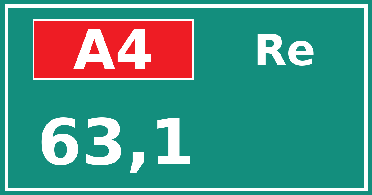 Hectometerbord A4 63,1 zijde Re