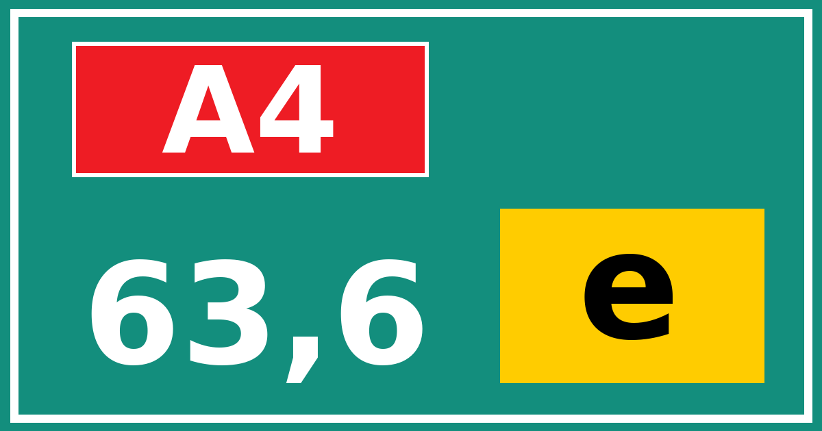 Hectometerbord A4 63,6 letter e