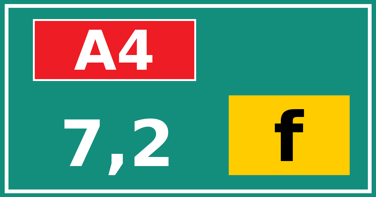 Hectometerbord A4 7,2 letter f