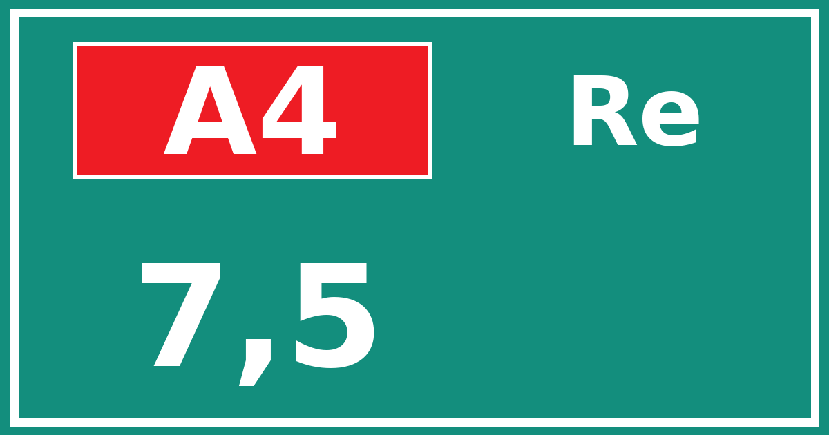 Hectometerbord A4 7,5 zijde Re