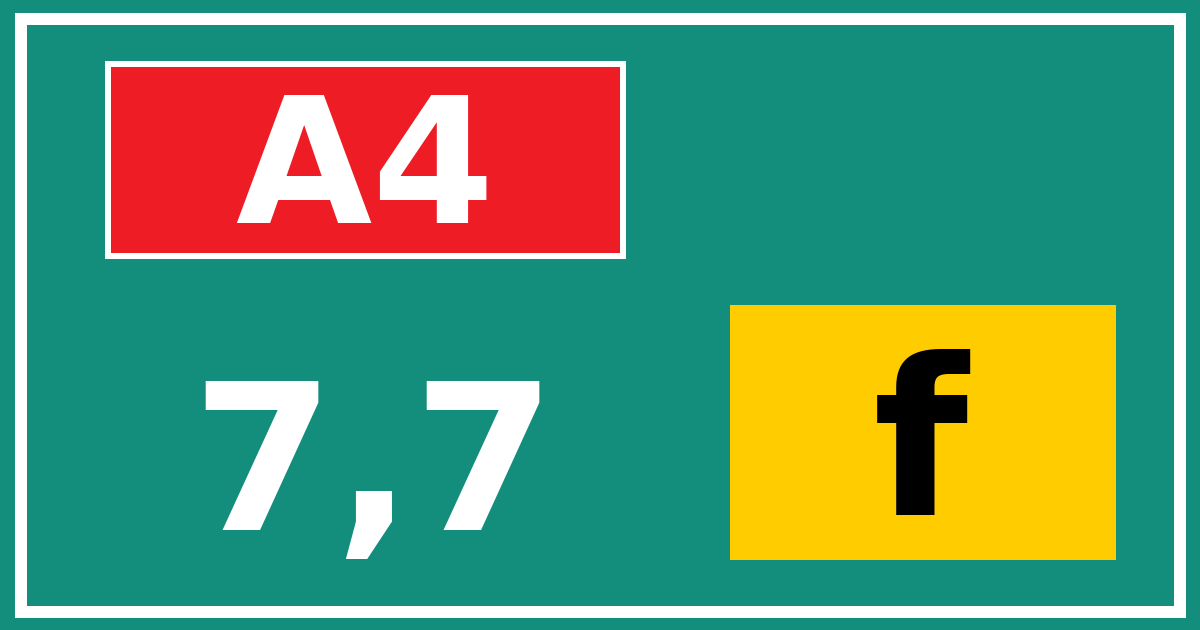Hectometerbord A4 7,7 letter f